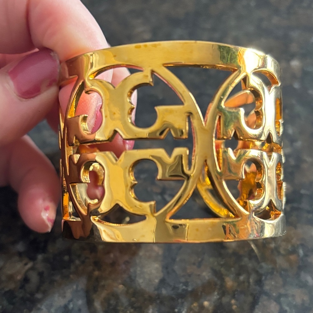 Tory Burch Gold Filigree Cuff Bracelet - Picture 3 of 5
